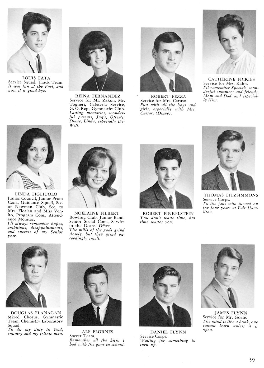 Fata-Flynn page from Fort Hamilton High School 1965