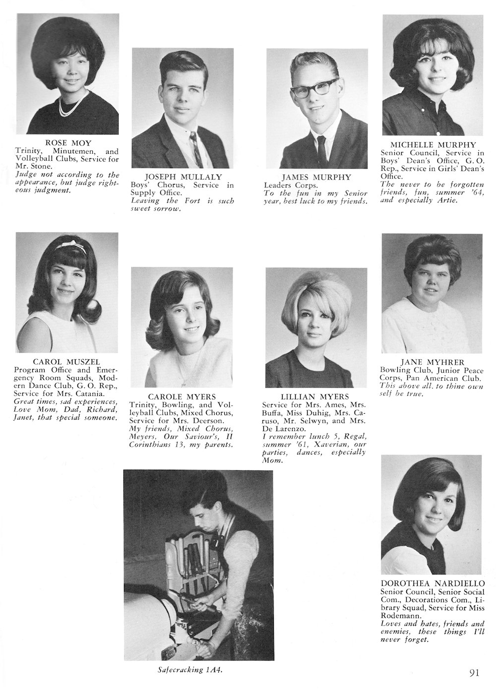 Moy-Nardiello page from Fort Hamilton High School 1965