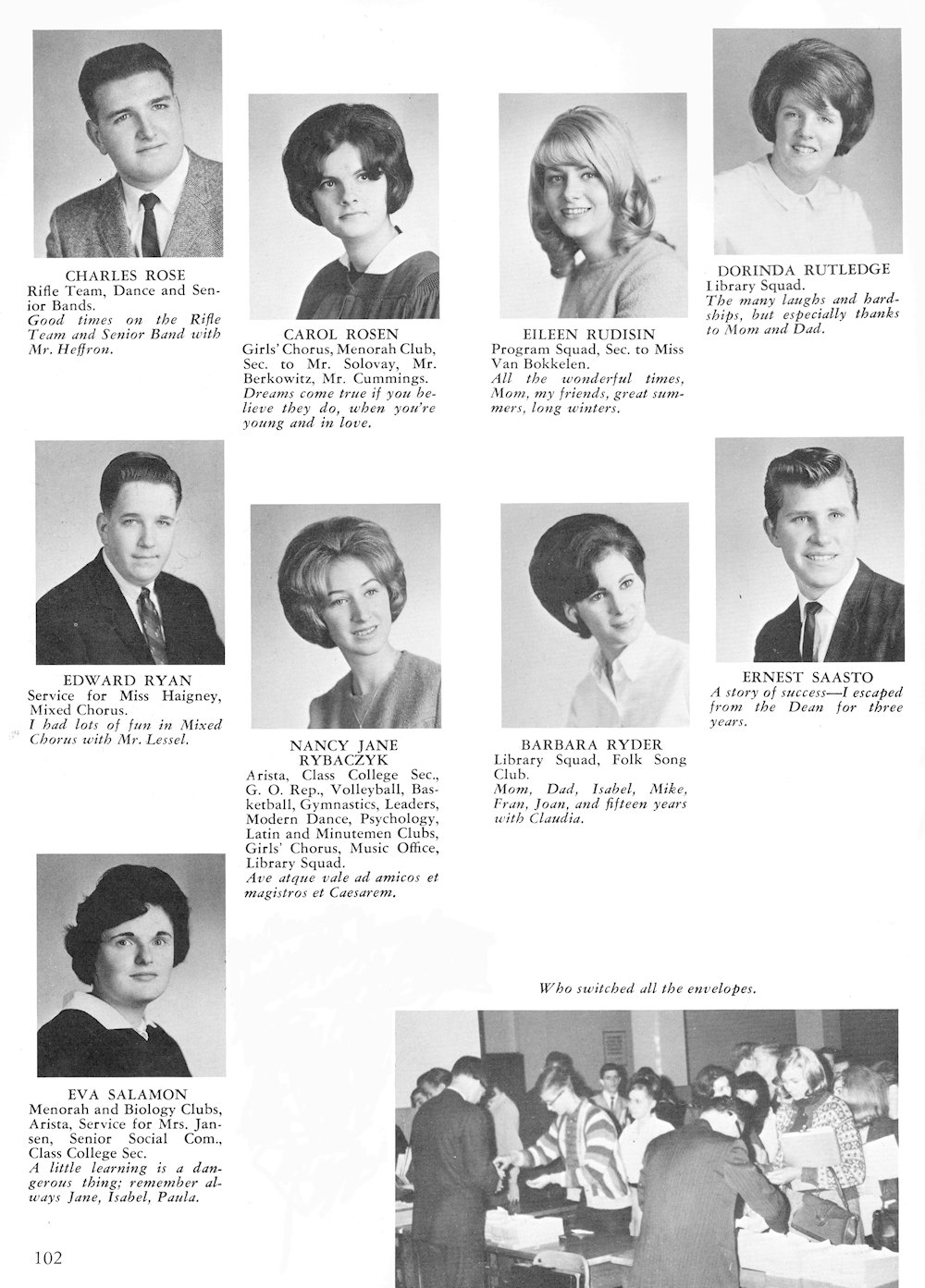 Rose-Salamon page from Fort Hamilton High School 1965